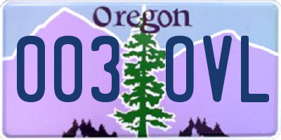 OR license plate 003OVL