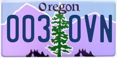 OR license plate 003OVN