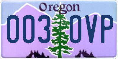 OR license plate 003OVP