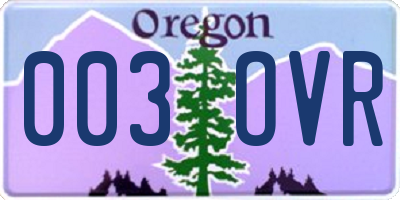 OR license plate 003OVR