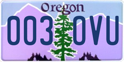 OR license plate 003OVU