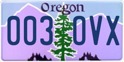 OR license plate 003OVX