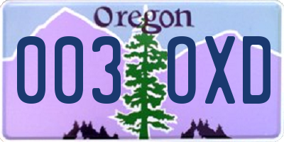 OR license plate 003OXD