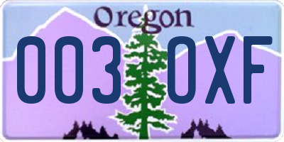OR license plate 003OXF