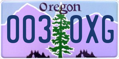 OR license plate 003OXG