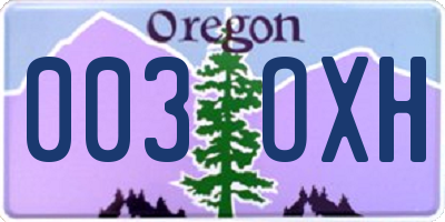 OR license plate 003OXH