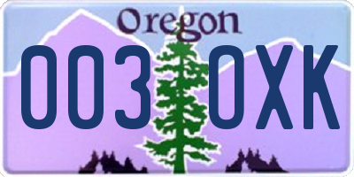 OR license plate 003OXK