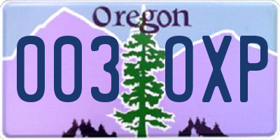 OR license plate 003OXP