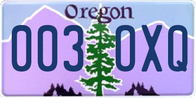 OR license plate 003OXQ