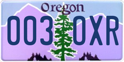 OR license plate 003OXR