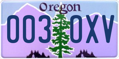 OR license plate 003OXV