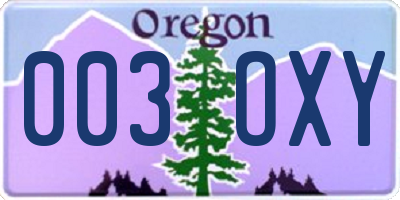 OR license plate 003OXY