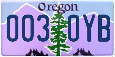 OR license plate 003OYB