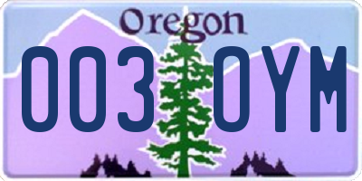 OR license plate 003OYM