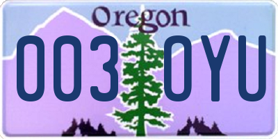 OR license plate 003OYU