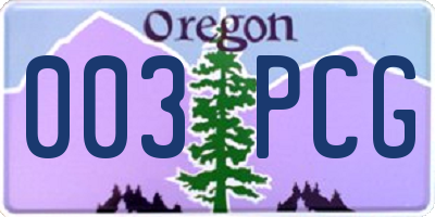 OR license plate 003PCG