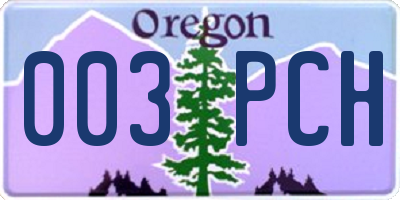 OR license plate 003PCH