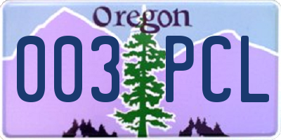 OR license plate 003PCL