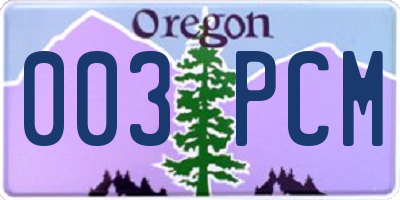OR license plate 003PCM