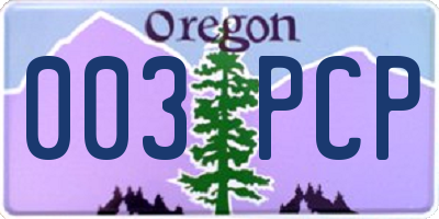 OR license plate 003PCP