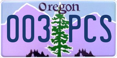 OR license plate 003PCS