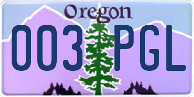 OR license plate 003PGL
