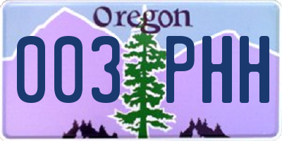 OR license plate 003PHH
