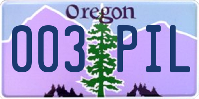 OR license plate 003PIL