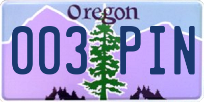 OR license plate 003PIN