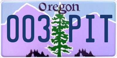 OR license plate 003PIT