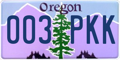 OR license plate 003PKK