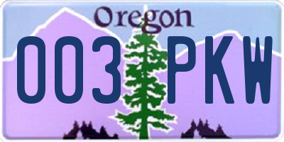 OR license plate 003PKW