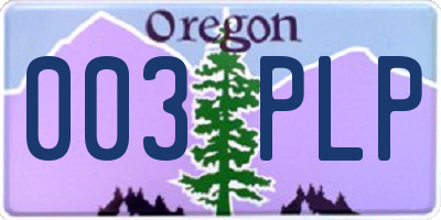 OR license plate 003PLP