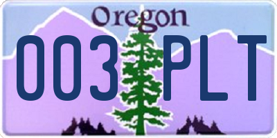 OR license plate 003PLT
