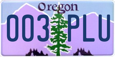 OR license plate 003PLU