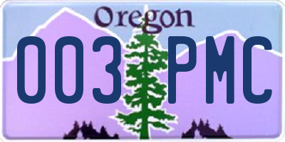 OR license plate 003PMC