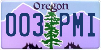 OR license plate 003PMI