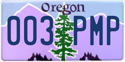 OR license plate 003PMP
