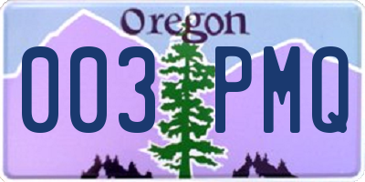 OR license plate 003PMQ