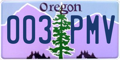OR license plate 003PMV