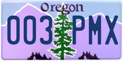 OR license plate 003PMX