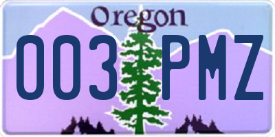 OR license plate 003PMZ