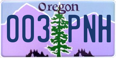 OR license plate 003PNH