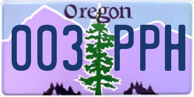 OR license plate 003PPH