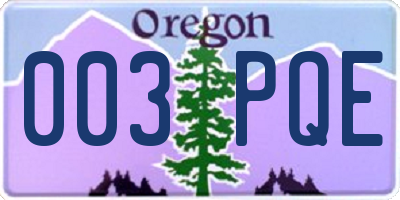 OR license plate 003PQE