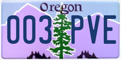 OR license plate 003PVE