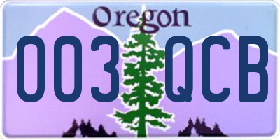 OR license plate 003QCB