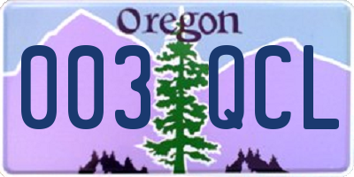 OR license plate 003QCL