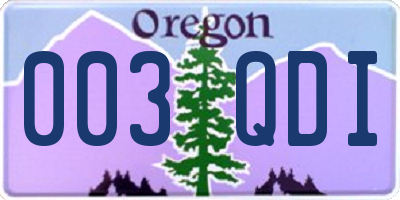 OR license plate 003QDI