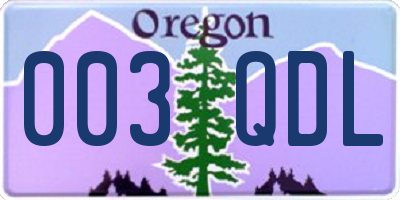 OR license plate 003QDL